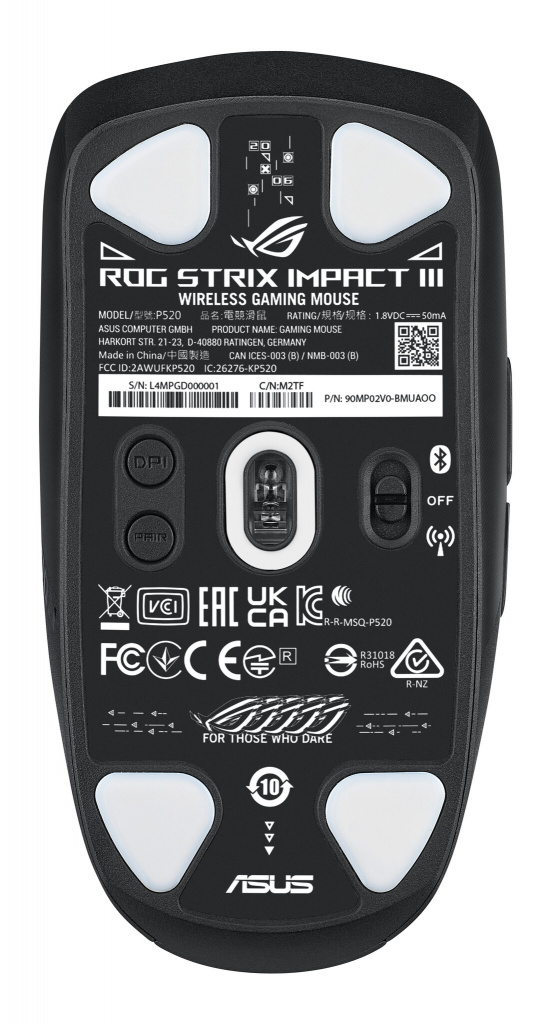 ASUS ROG Strix Impact III Wireless muis Gamen Ambidextrous RF-draadloos + Bluetooth Optisch 36000 DPI - Afbeelding 2