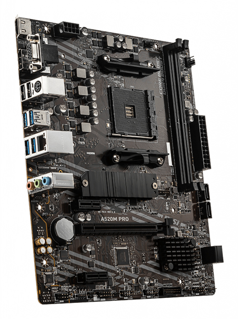 MSI A520M PRO moederbord AMD A520 Socket AM4 micro ATX - Afbeelding 3