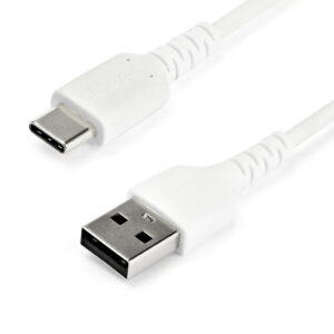 StarTech.com 1m USB-A naar USB-C Laadkabel, Robuuste Fast Charge & Sync Kabel, 3A, USB 2.0, TPE Mantel en Aramidevezels - Witte