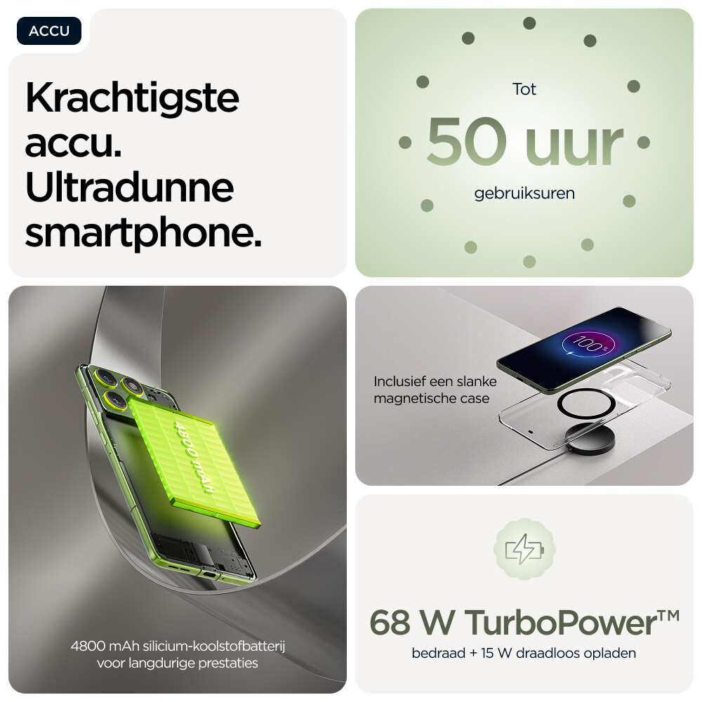 Motorola edge 70 17 cm (6.7") Dual SIM Android 16.0 5G USB Type-C 12 GB 512 GB 4800 mAh Groen - Afbeelding 4