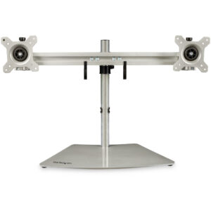 StarTech.com Dual Monitor Stand, Ergonomische Monitorstandaard voor twee VESA Schermen tot 24" (8kg), Gesynchroniseerde Verstelb
