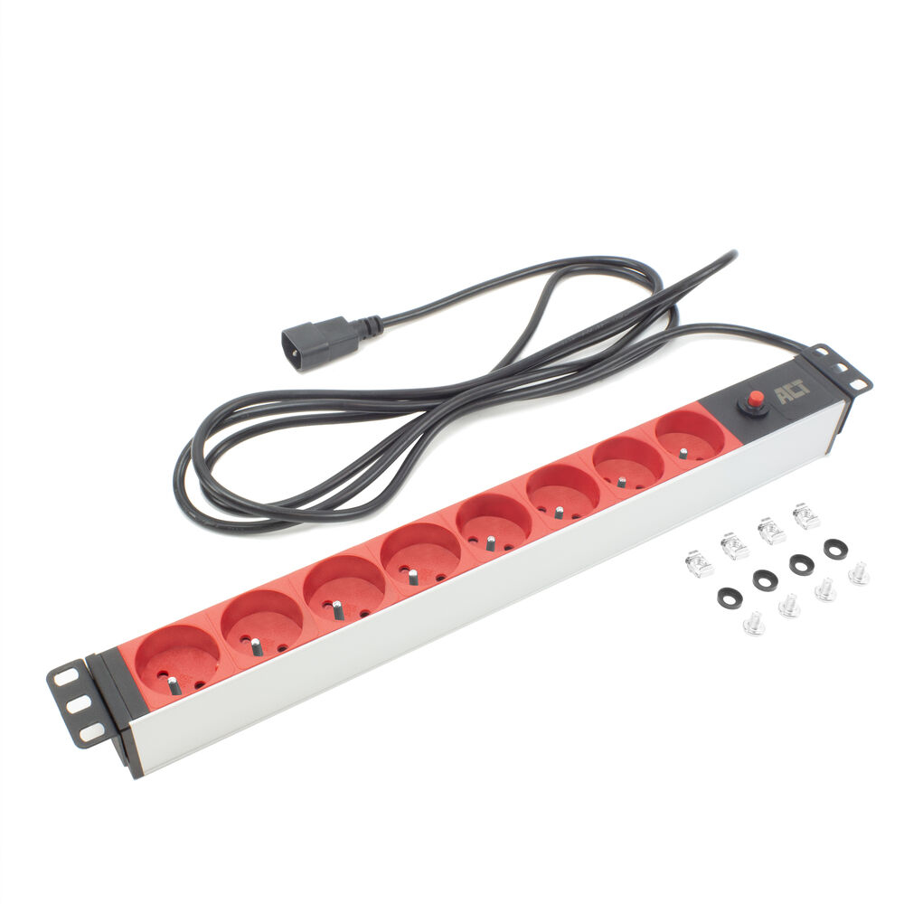 ACT Stekkerdoos PDU 19" C14 IEC60320 8-voudig type E, 3m H05VV-F 3G1.0 - Afbeelding 2
