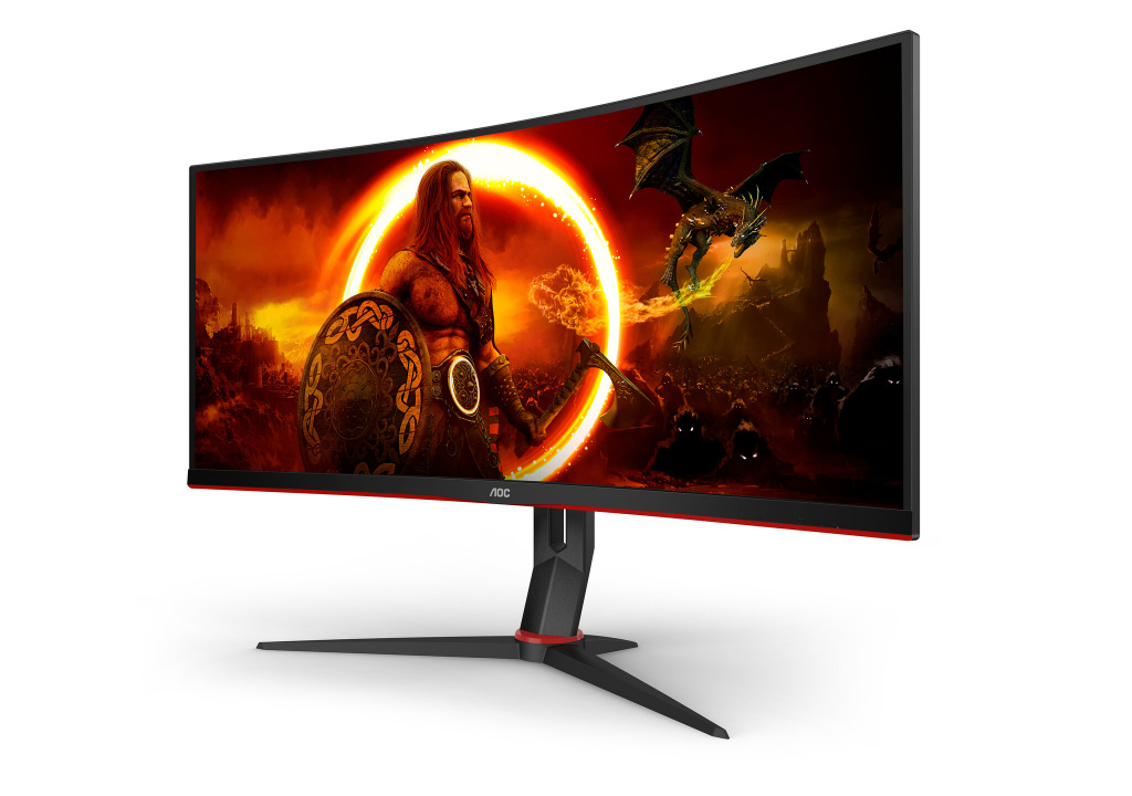 AOC G2 CU34G2XP computer monitor 86,4 cm (34") 3440 x 1440 Pixels UltraWide Quad HD LED Zwart, Rood - Afbeelding 2