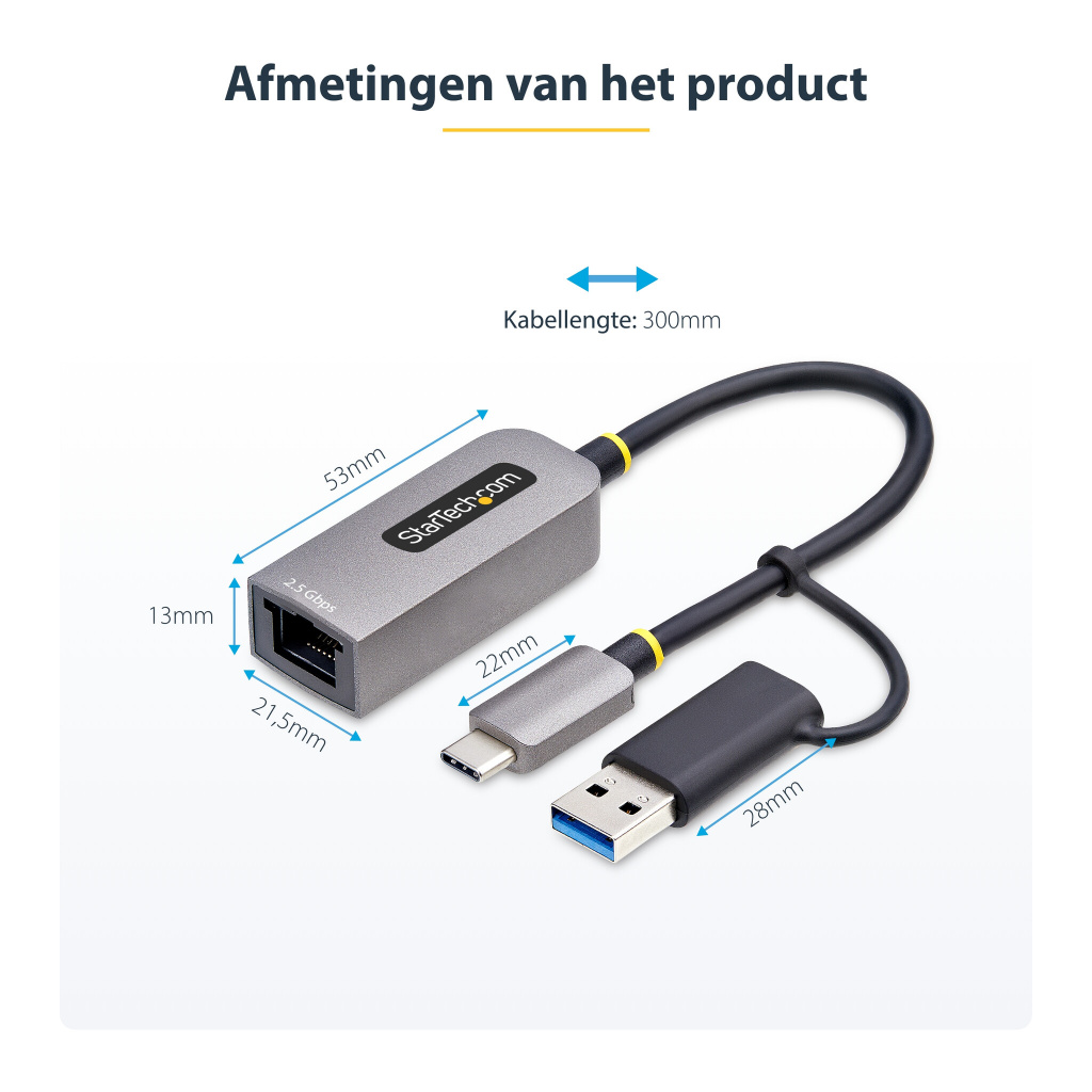 StarTech.com 2.5GbE USB-C naar Ethernet Adapter met USB-A Converter, NBASE-T NIC, USB 3.0 Type-C 2.5/1G Multi Speed Netwerk, Thu - Afbeelding 14