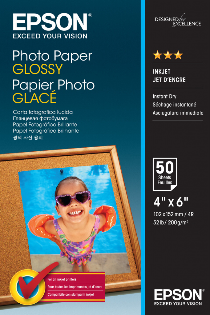 Epson Photo Paper Glossy - 10x15cm - 50 Vellen