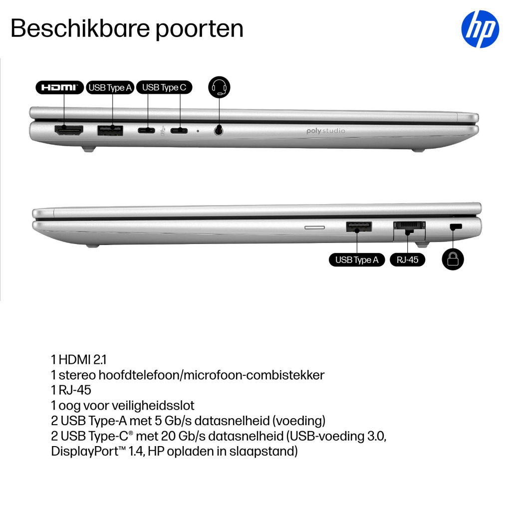 HP ProBook 4 PB4G1iR14 5-120U 14 16GB/512 PC NL Intel Core 5 Laptop 35,6 cm (14") WUXGA DDR5-SDRAM 512 GB SSD Wi-Fi 6E (802.11ax - Afbeelding 8