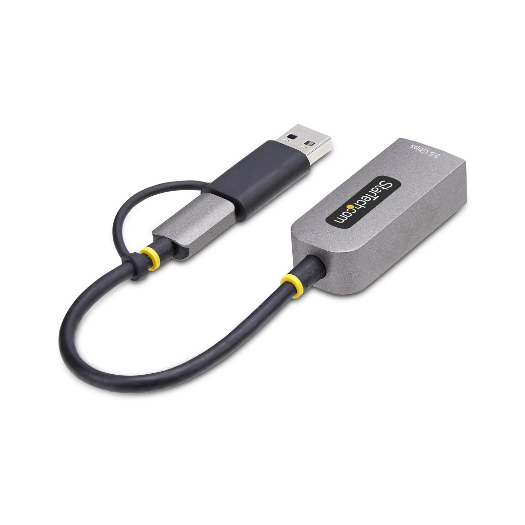 StarTech.com 2.5GbE USB-C naar Ethernet Adapter met USB-A Converter, NBASE-T NIC, USB 3.0 Type-C 2.5/1G Multi Speed Netwerk, Thu - Afbeelding 3