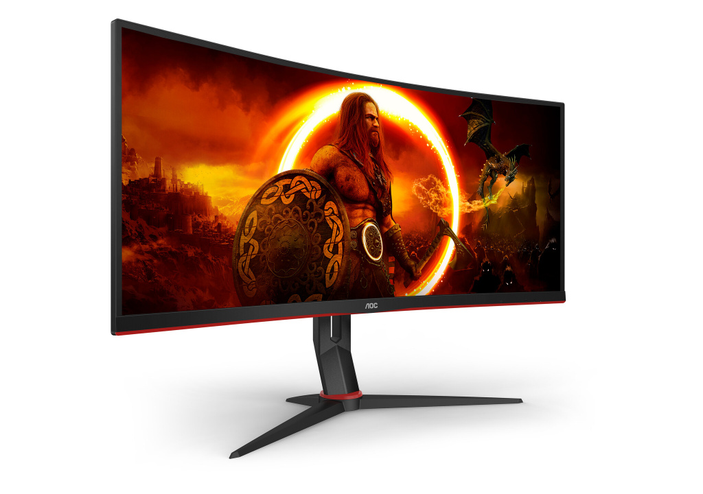 AOC G2 CU34G2XP computer monitor 86,4 cm (34") 3440 x 1440 Pixels UltraWide Quad HD LED Zwart, Rood - Afbeelding 3