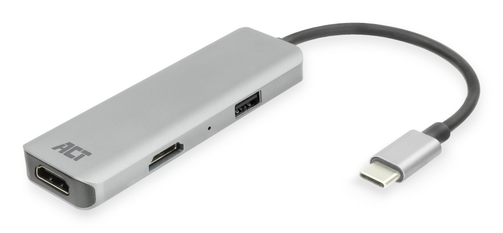 ACT USB-C 4K multiport adapter voor 2 HDMI schermen, USB-A datapoort