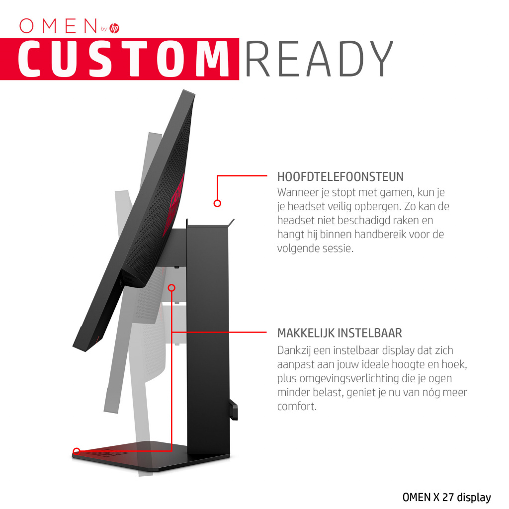 HP OMEN X 27 computer monitor 68,6 cm (27") 2560 x 1440 Pixels Quad HD LED Zwart - Afbeelding 3