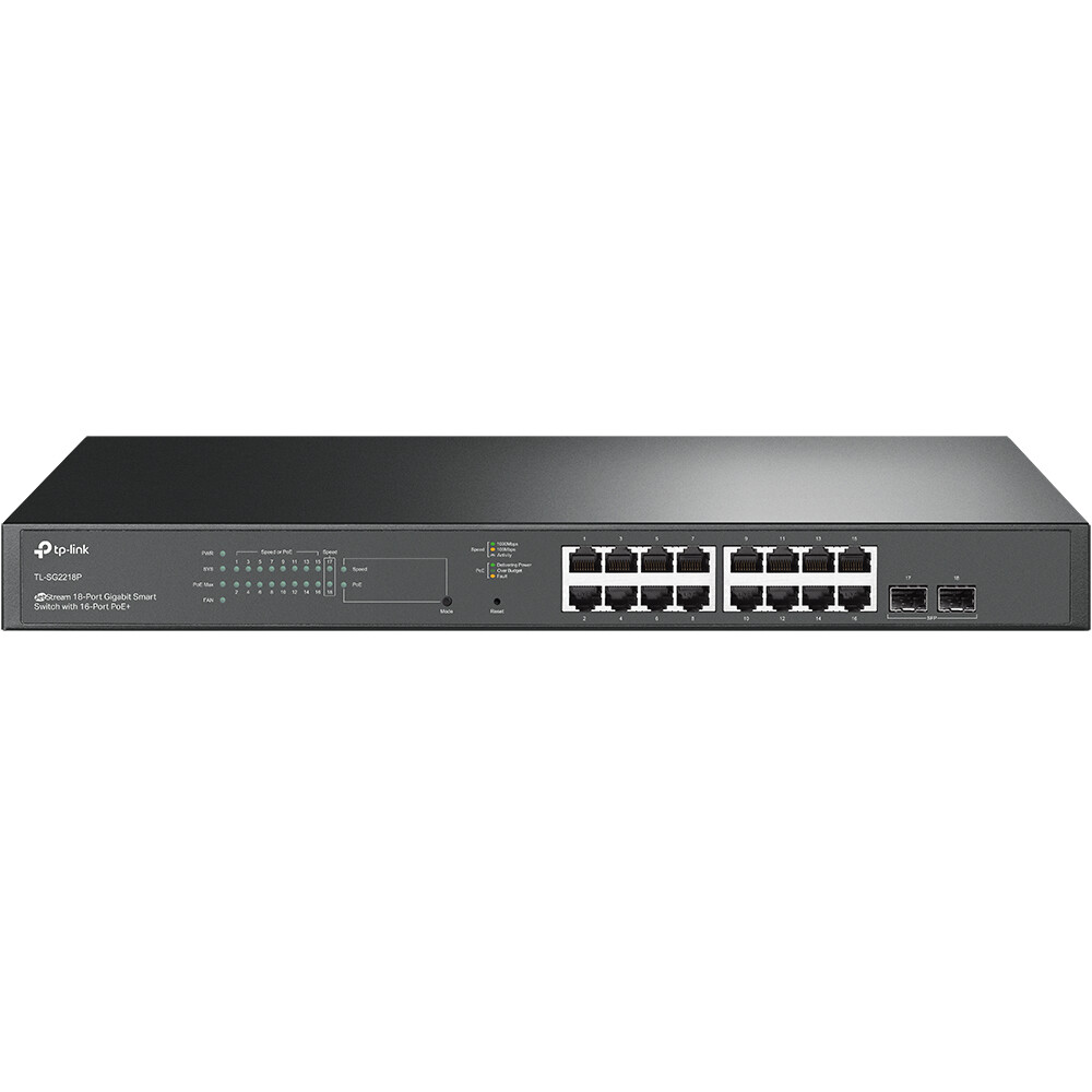 TP-Link JetStream TL-SG2218P netwerk-switch Managed L2/L2+ Gigabit Ethernet (10/100/1000) Power over Ethernet (PoE) 1U Zwart