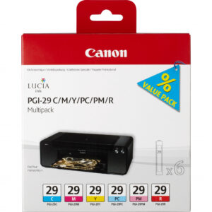 Canon 4873B005 inktcartridge 6 stuk(s) Origineel Cyaan, Magenta, Foto cyaan, Foto magenta, Rood, Geel