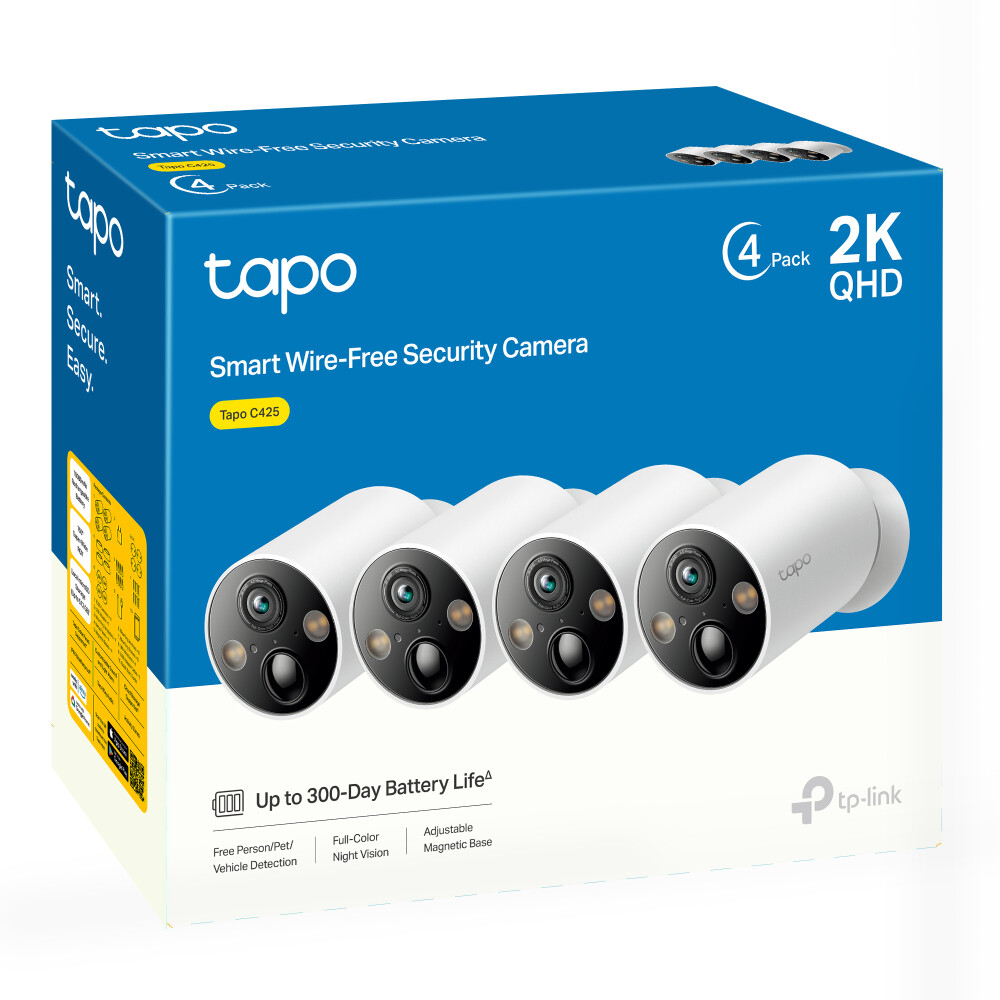 TP-Link Tapo C425 4-Pack Kogel (vorm) IP-beveiligingscamera Buiten 2560 x 1440 Pixels Plafond/muur - Afbeelding 6