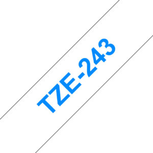 Brother TZE-243 labelprinter-tape Blauw op wit