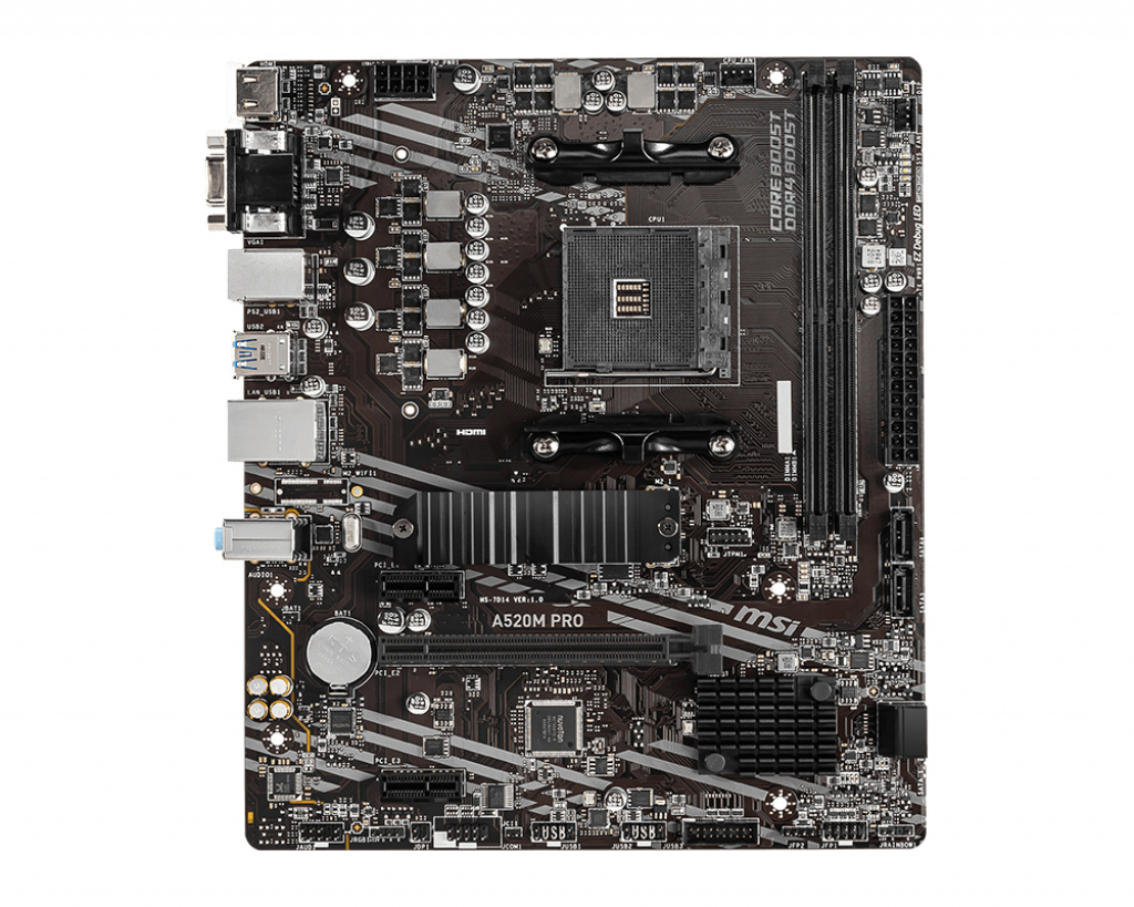 MSI A520M PRO moederbord AMD A520 Socket AM4 micro ATX - Afbeelding 5