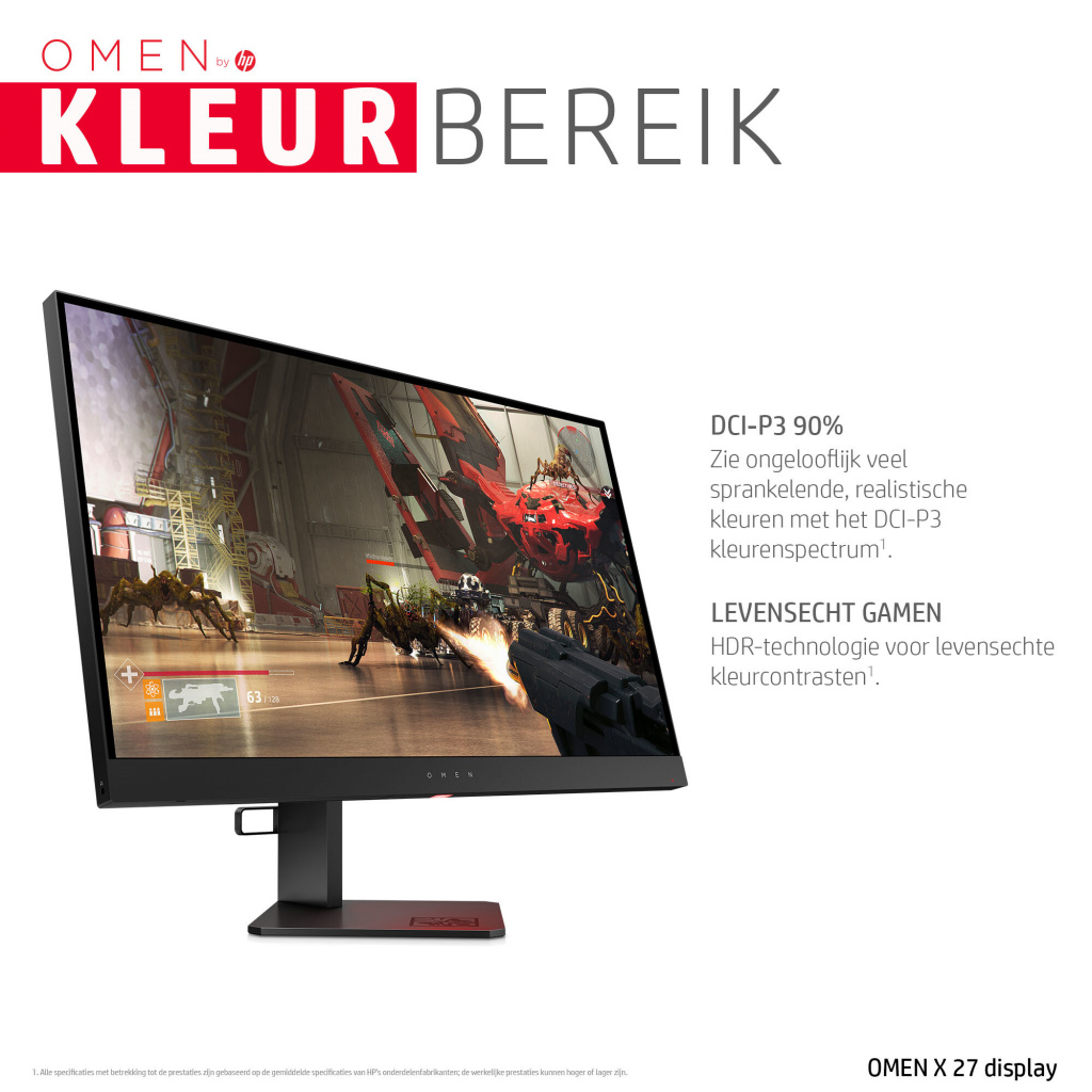 HP OMEN X 27 computer monitor 68,6 cm (27") 2560 x 1440 Pixels Quad HD LED Zwart - Afbeelding 2