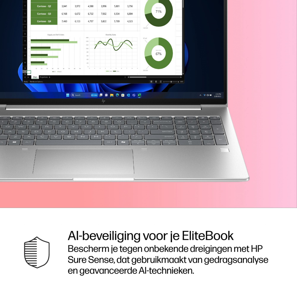 HP EliteBook 6 EB6G1i16 U7 255H 16 64GB/1T PC NL Intel Core Ultra 7 Laptop 40,6 cm (16") WUXGA DDR5-SDRAM 1 TB SSD Wi-Fi 7 (802. - Afbeelding 20