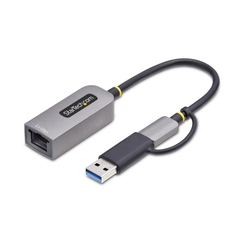 StarTech.com 2.5GbE USB-C naar Ethernet Adapter met USB-A Converter, NBASE-T NIC, USB 3.0 Type-C 2.5/1G Multi Speed Netwerk, Thu - Afbeelding 2