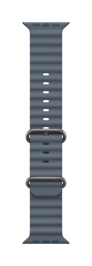 Apple Natural Titanium Finish Band Blauw Fluorelastomeer, Titanium