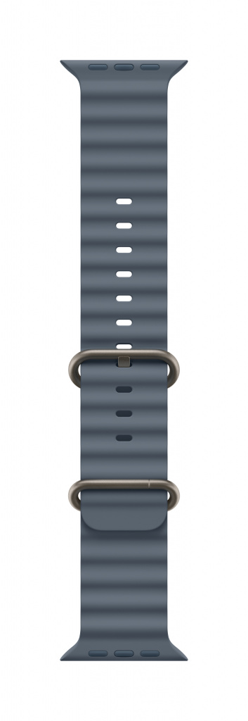 Apple Natural Titanium Finish Band Blauw Fluorelastomeer, Titanium