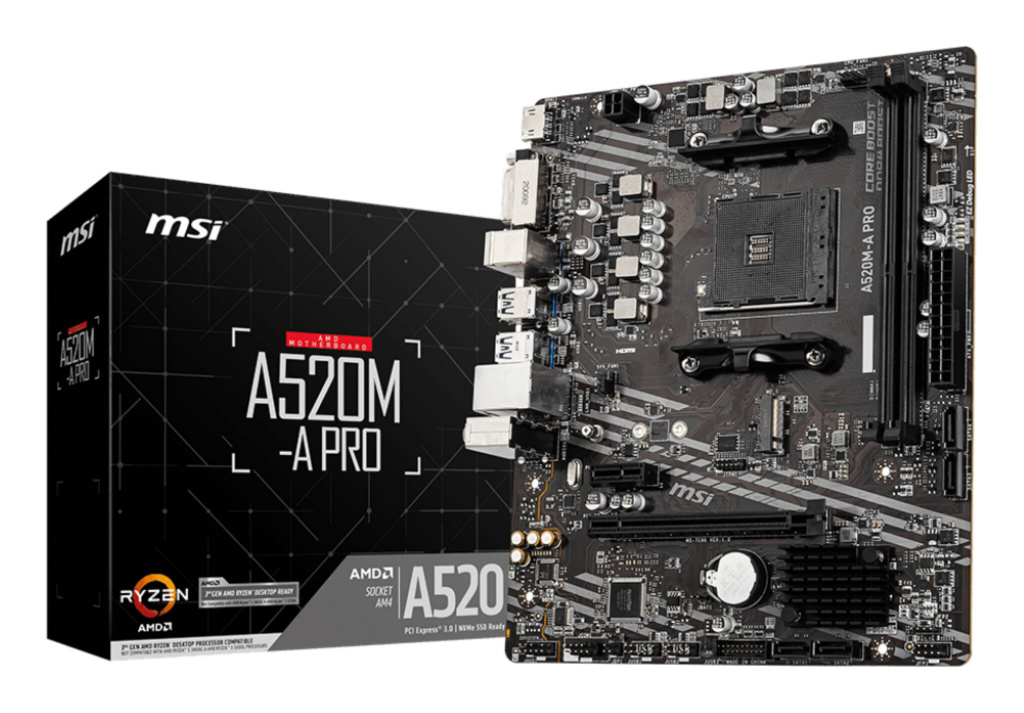 MSI A520M-A PRO moederbord AMD A520 Socket AM4 micro ATX