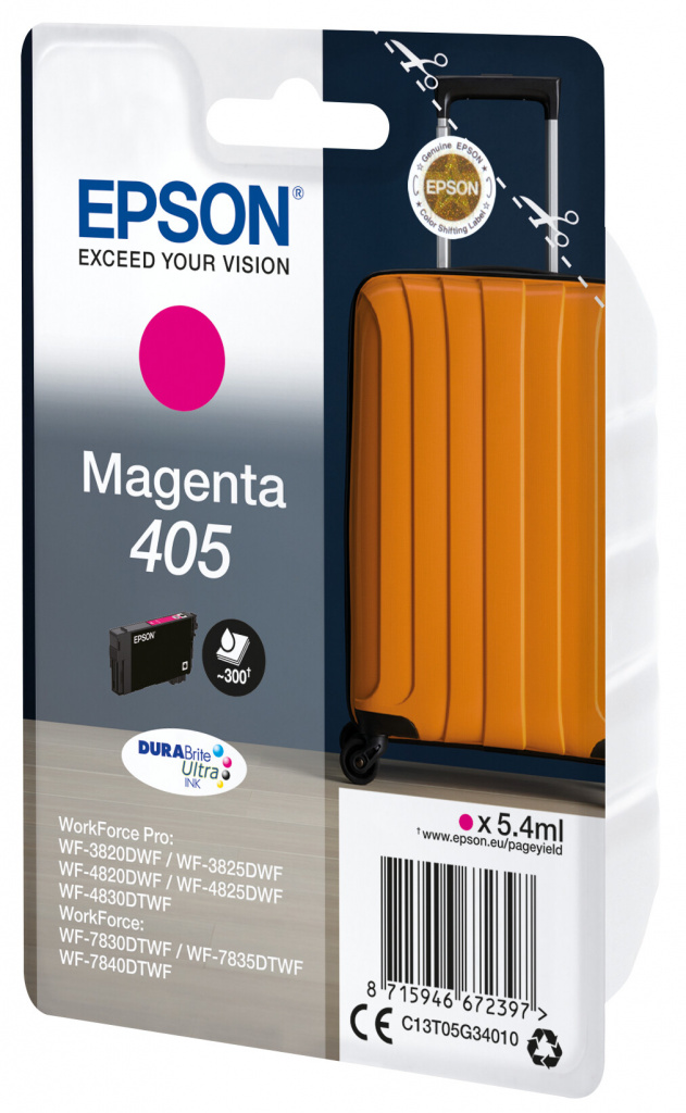 Epson Singlepack Magenta 405 DURABrite Ultra Ink - Afbeelding 2