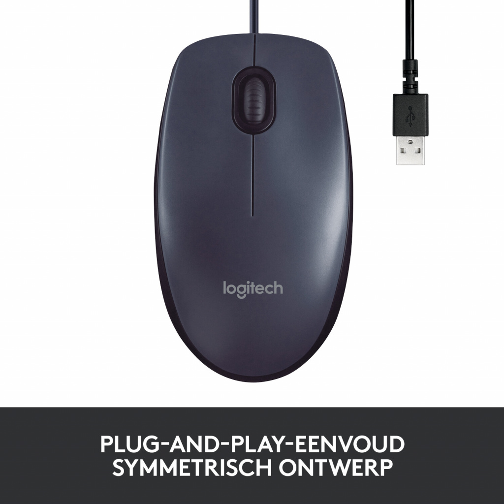 Logitech B100 muis Kantoor Ambidextrous USB Type-A Optisch 800 DPI - Afbeelding 11