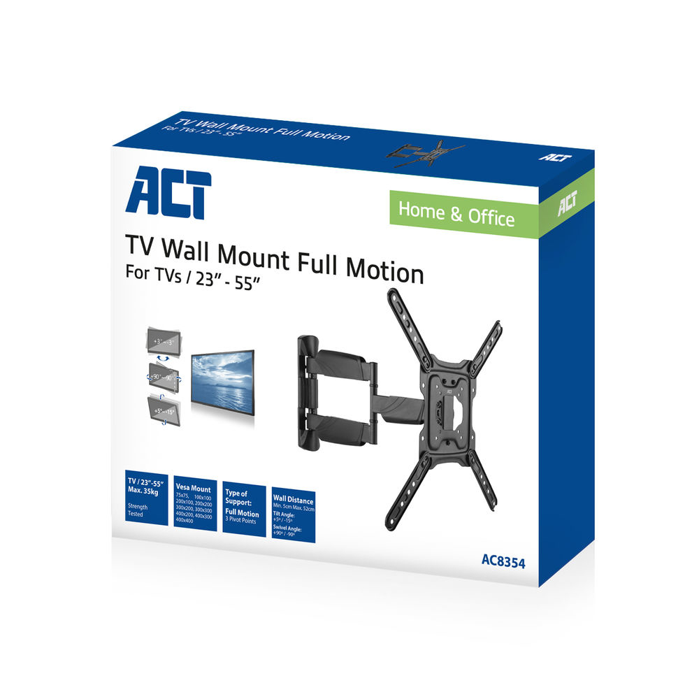 ACT Full motion TV en monitor wandsteun, 23" tot 55", VESA - Afbeelding 7