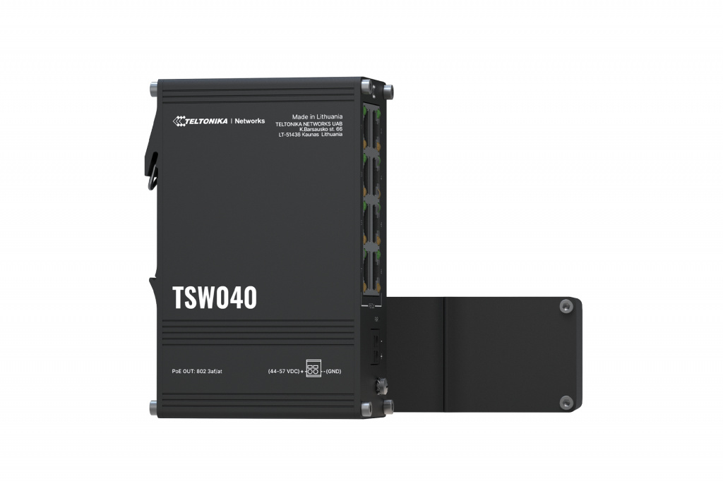 Teltonika NETWORKS TSW040 8-Port PoE+ Switch Unmanaged Fast Ethernet (10/100) Power over Ethernet (PoE) Zwart