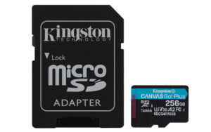 Kingston Technology 256GB microSDXC Canvas Go! Plus Gen4 200MB/s A2 U3 V30 kaart + adapter