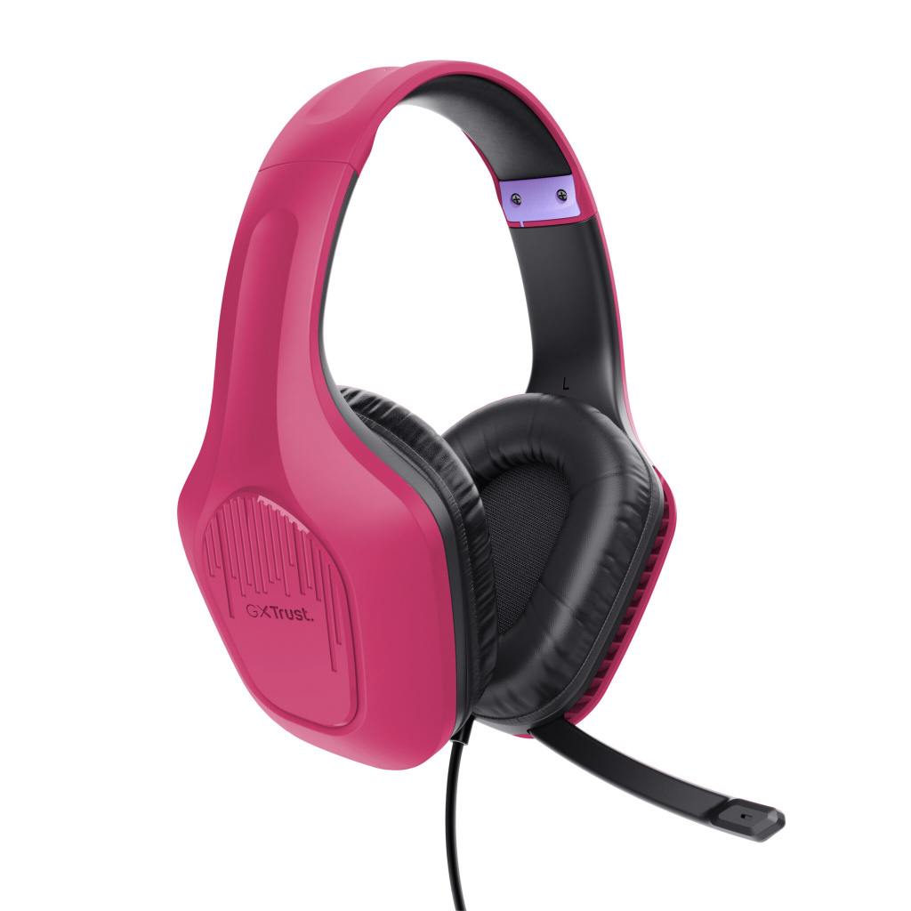 Trust GXT 790 Headset Bedraad Hoofdband Gamen Zwart, Roze - Afbeelding 2