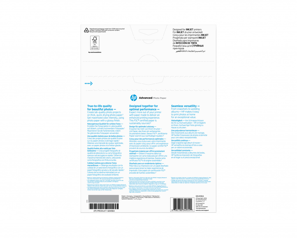 HP Advanced fotopapier, glanzend, 250 g/m2, A4 (210 x 297 mm), 25 vellen - Afbeelding 3