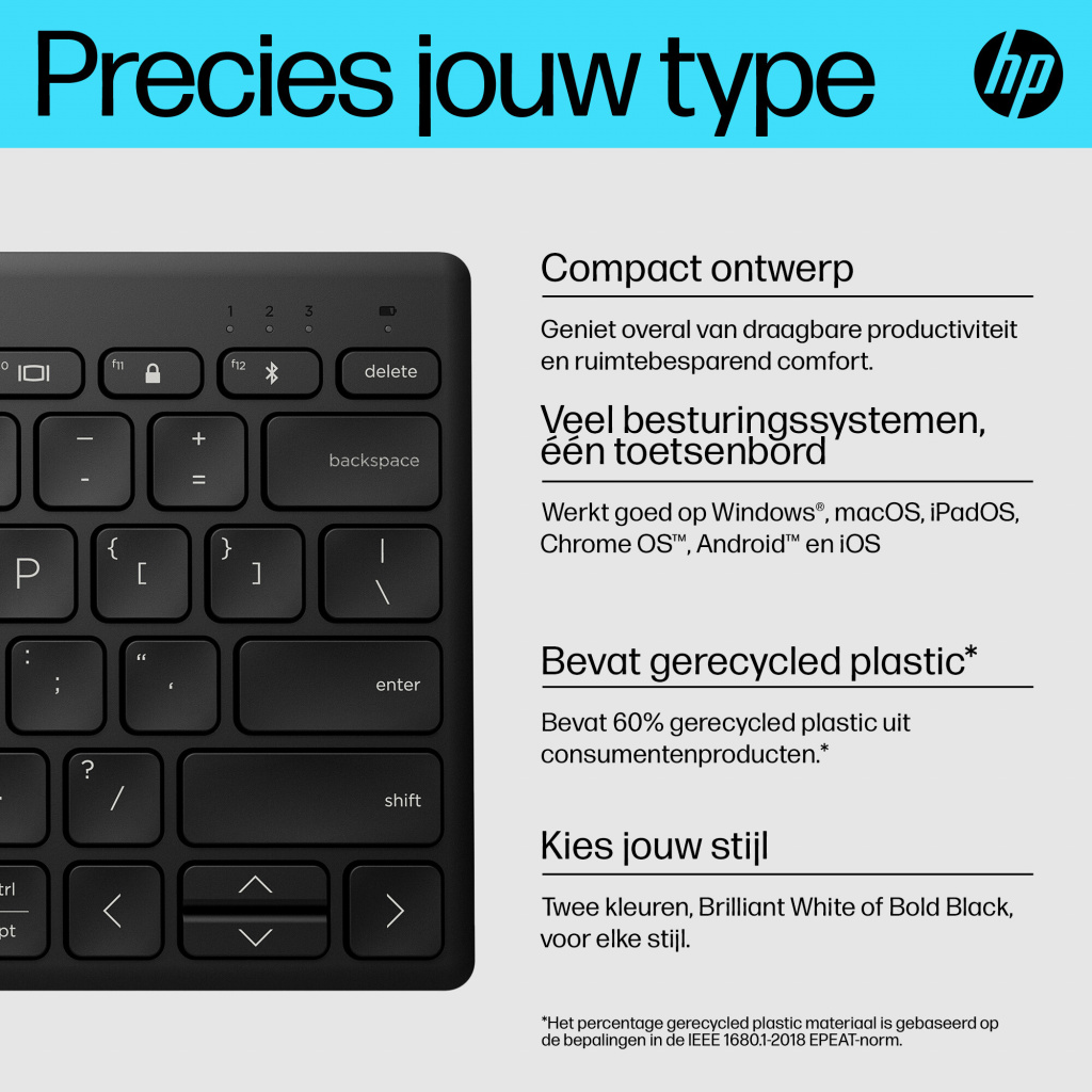 HP 350 Compact Multi-Device Bluetooth Keyboard - Afbeelding 2