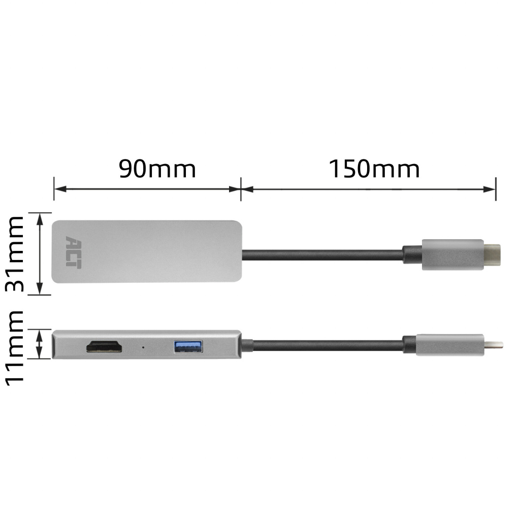 ACT USB-C 4K multiport adapter voor 2 HDMI schermen, USB-A datapoort - Afbeelding 8