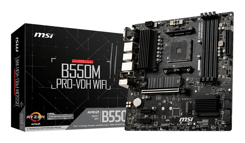 MSI B550M PRO-VDH WIFI moederbord AMD B550 Socket AM4 micro ATX