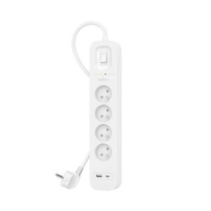 Belkin SRB001CA2M Overspanningsbeveiliging Wit 4 AC-uitgang(en) 2 m