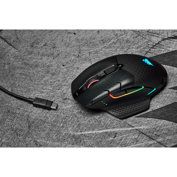 Corsair DARK CORE RGB PRO muis Gamen Rechtshandig RF Wireless + Bluetooth + USB Type-A Optisch 18000 DPI - Afbeelding 18