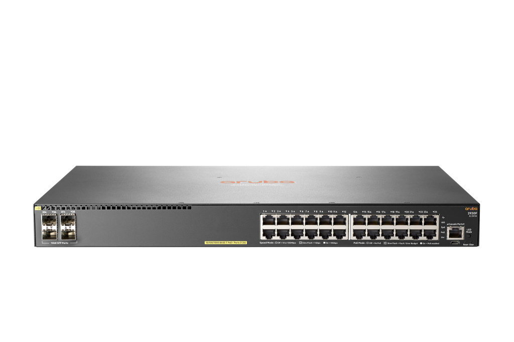 Hewlett Packard Enterprise Aruba 2930F 24G PoE+ 4SFP Managed L3 Gigabit Ethernet (10/100/1000) Power over Ethernet (PoE) 1U Grij
