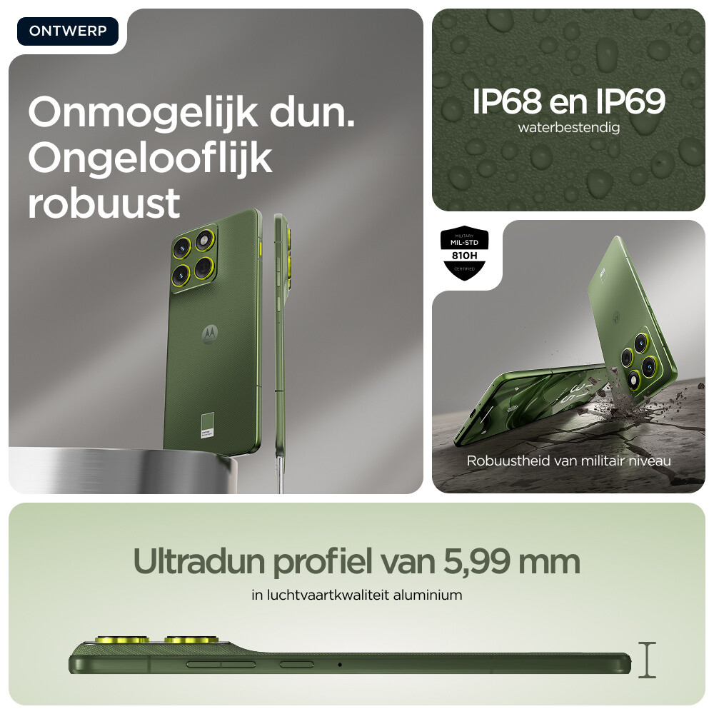 Motorola edge 70 17 cm (6.7") Dual SIM Android 16.0 5G USB Type-C 12 GB 512 GB 4800 mAh Groen - Afbeelding 3