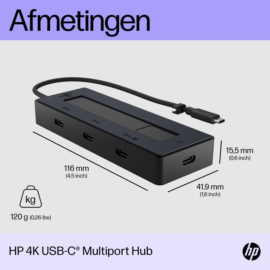 HP 4K USB-C Multiport Hub - Afbeelding 5