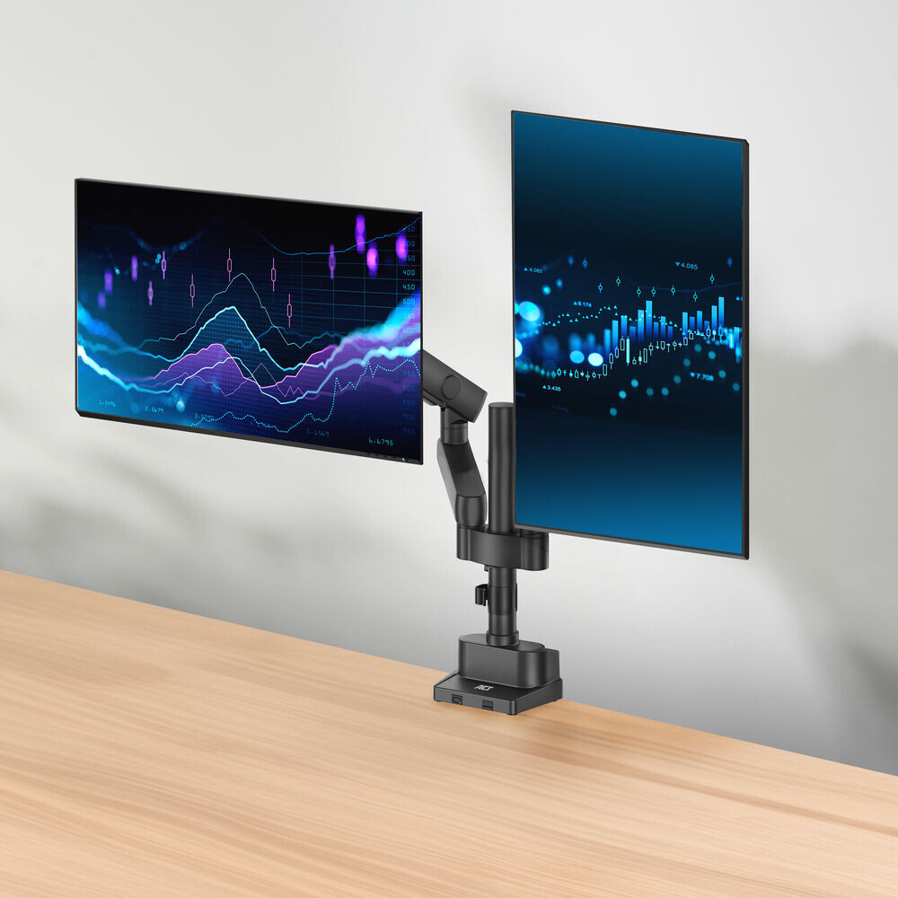 ACT Monitorarm 35" office solid pro, mechanische veer, 2 schermen - Afbeelding 5