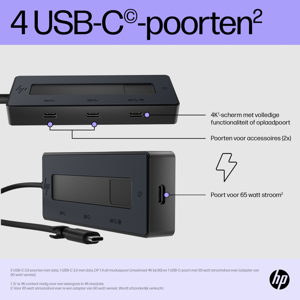 HP 4K USB-C Multiport Hub - Afbeelding 3