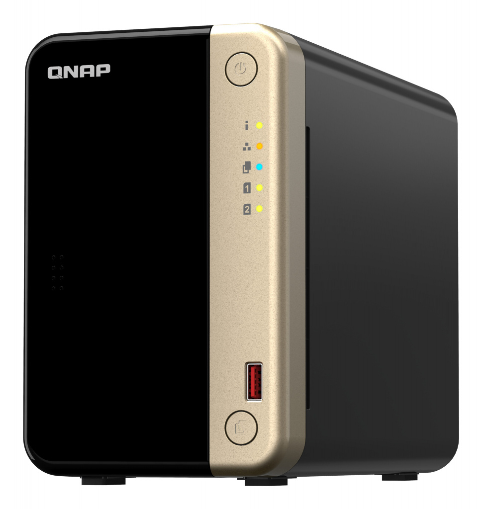 QNAP TS-264 NAS Tower Intel® Celeron® N5095 8 GB 0 TB QNAP QTS Zwart, Goud - Afbeelding 5