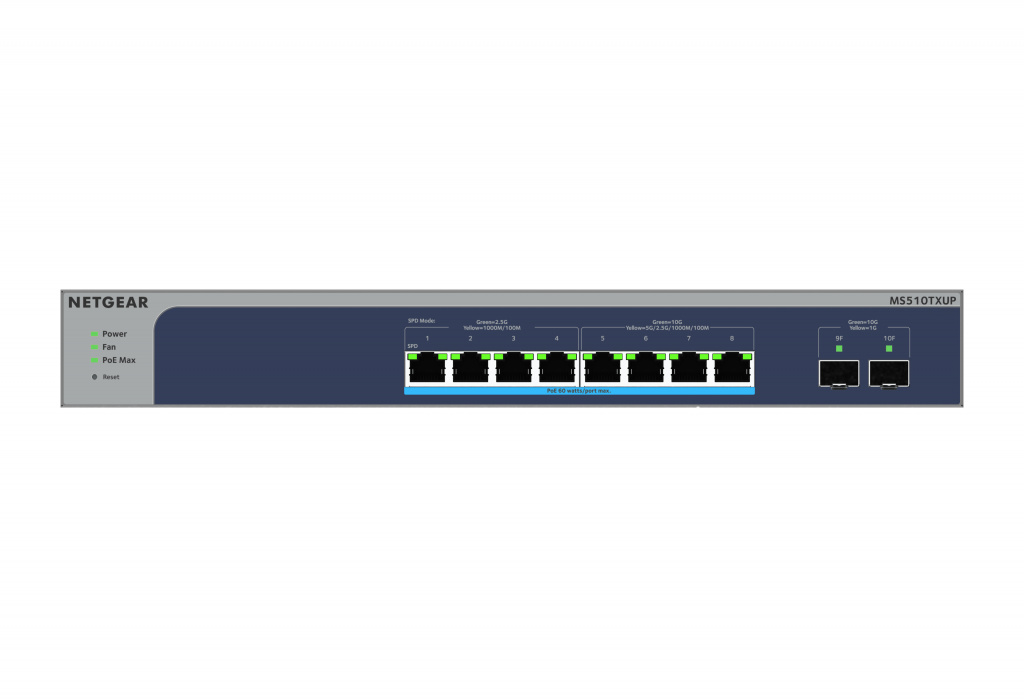 NETGEAR 8-Port Multi-Gigabit/10G Ethernet Ultra60 PoE++ Smart Switch with 2 SFP+ Ports (MS510TXUP) - Afbeelding 6