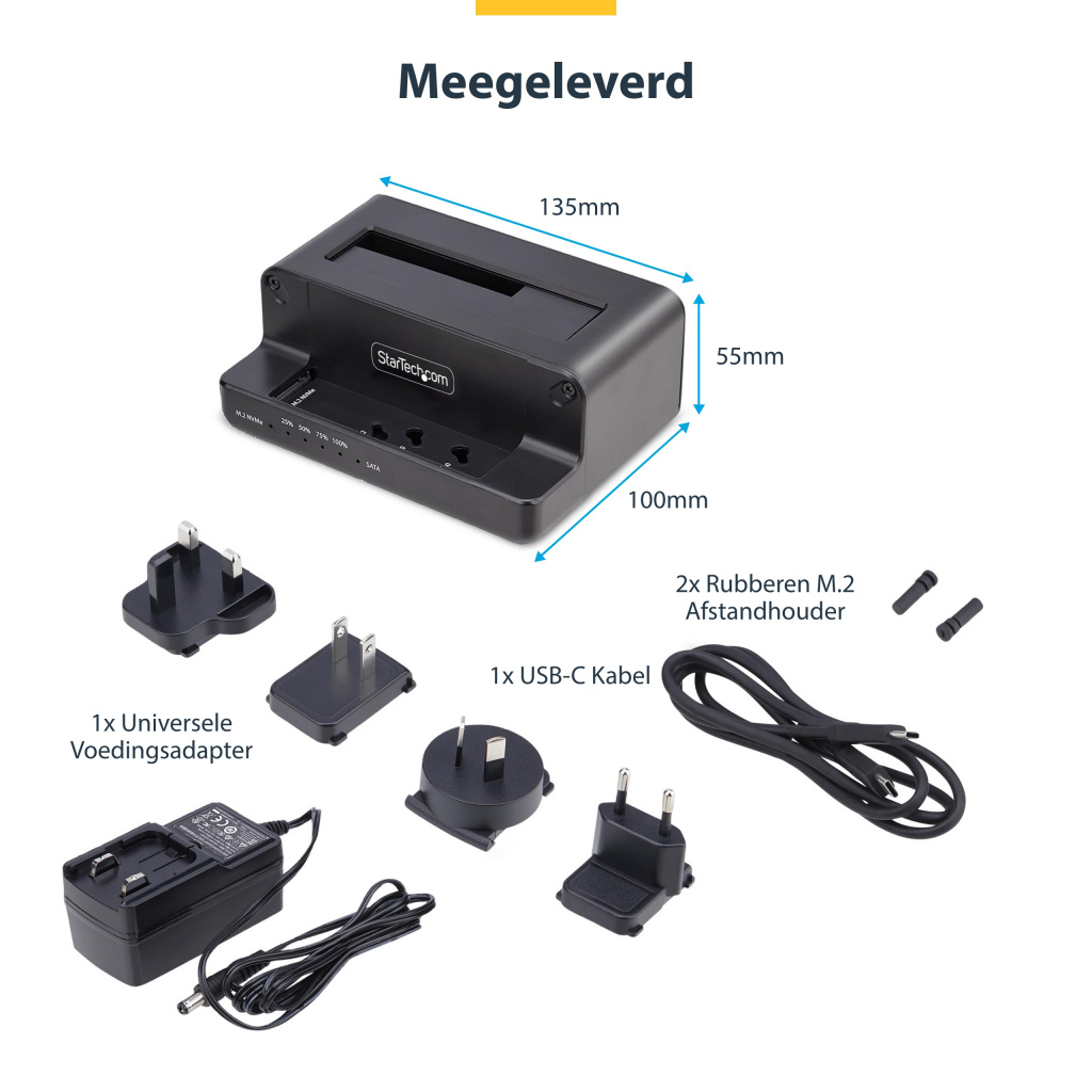 StarTech.com M.2 NVMe naar 2.5"/3.5" SATA Drive Duplicator, Dual Bay Standalone SSD Cloner/Copier en Drive Dock, Bidirectionele - Afbeelding 16