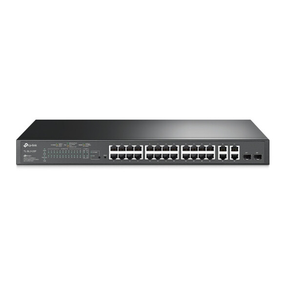 TP-Link JetStream TL-SL2428P netwerk-switch Managed L2 Fast Ethernet (10/100) Power over Ethernet (PoE) 1U Zwart