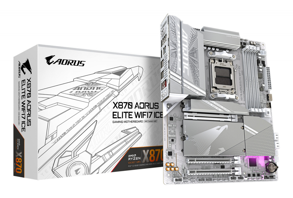GIGABYTE X870 AORUS ELITE WIFI7 ICE AMD X870 Socket AM5 ATX