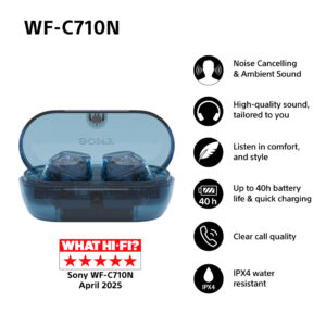 Sony WFC710NL.CE7 hoofdtelefoon/headset True Wireless Stereo (TWS) In-ear Oproepen/muziek USB Type-C Bluetooth Blauw