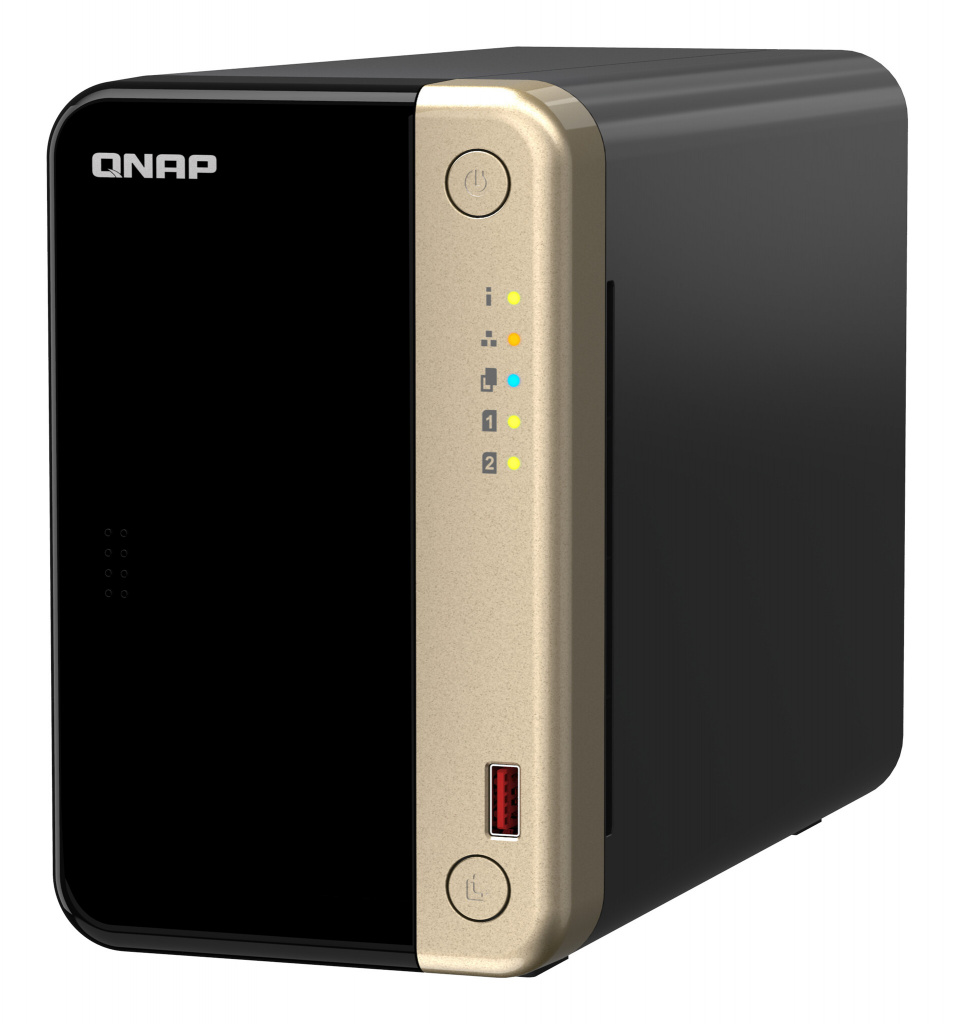 QNAP TS-264 NAS Tower Intel® Celeron® N5095 8 GB 0 TB QNAP QTS Zwart, Goud - Afbeelding 2