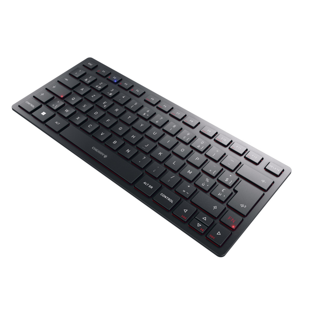 CHERRY KW 9200 MINI toetsenbord Universeel USB + RF Wireless + Bluetooth AZERTY Belgisch Zwart